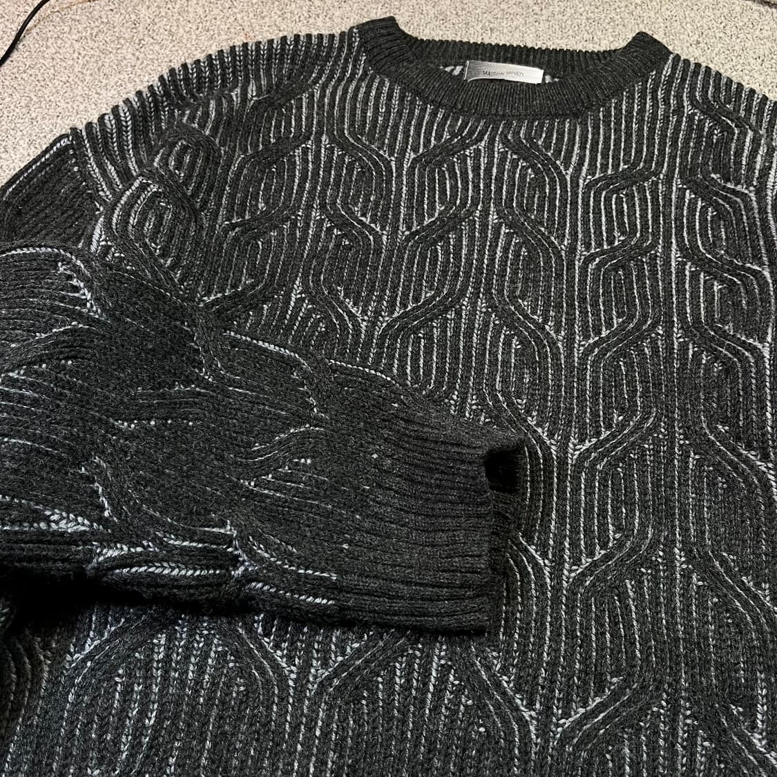 메종미네드 피그먼트 케이블 니트 상품이미지2