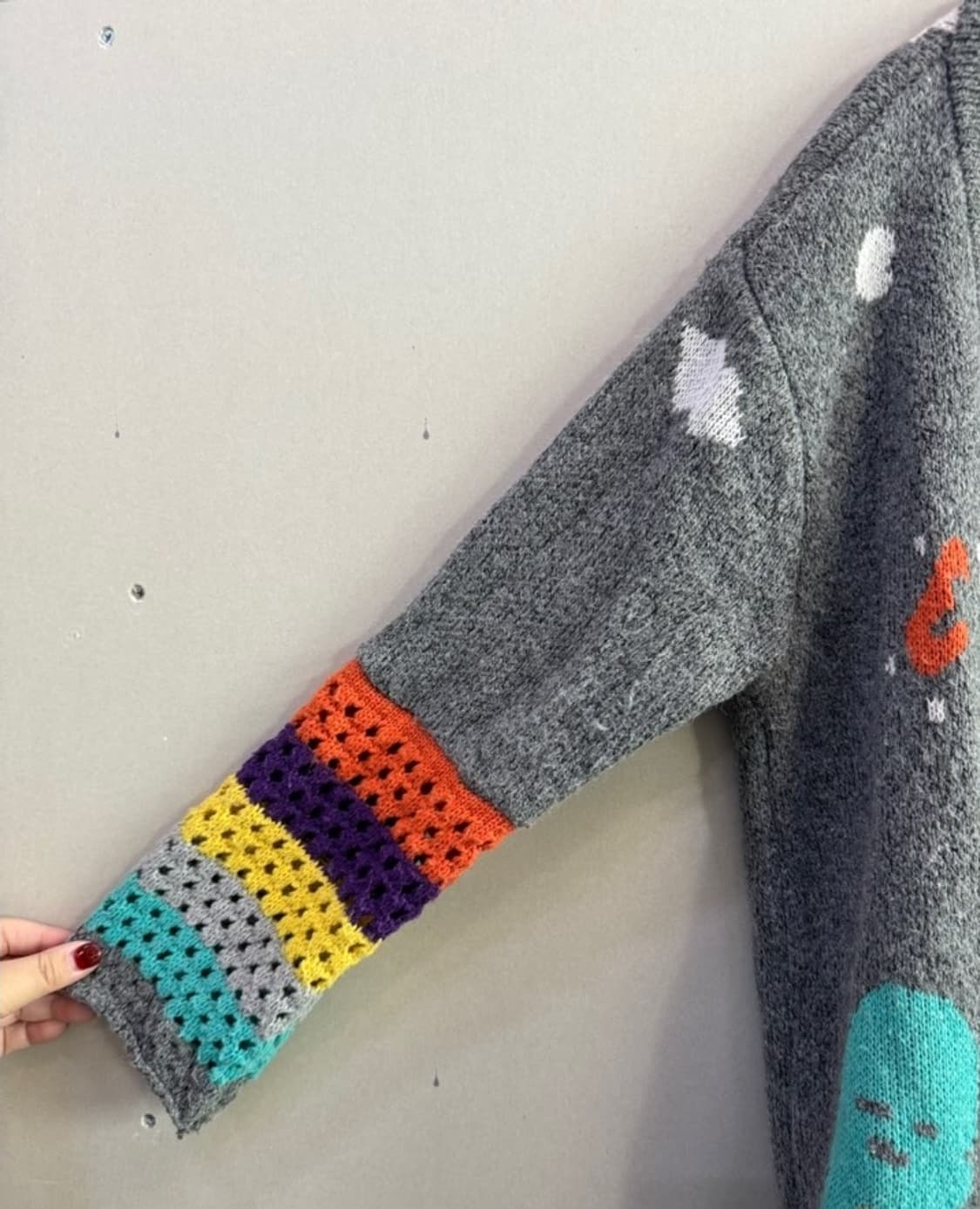 빈티지매력 큐티 러브리한디자인 니트가디건 고가라인짜임니트 럭셔리 롱카디건 상품이미지2