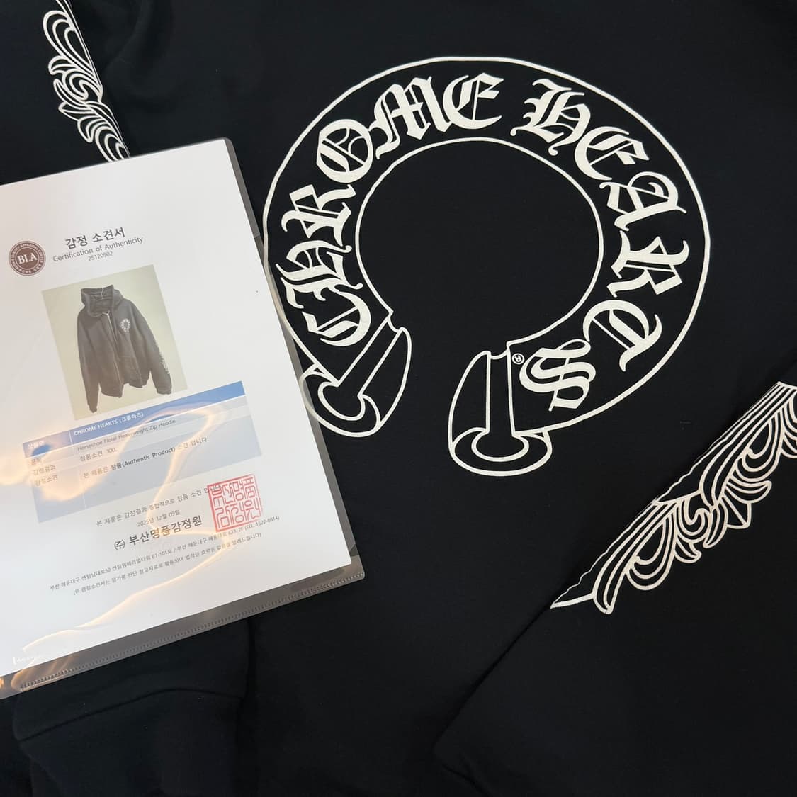 [리오브] 크롬하츠 홀스슈 플로랄 헤비웨이트 후드집업 상품이미지3