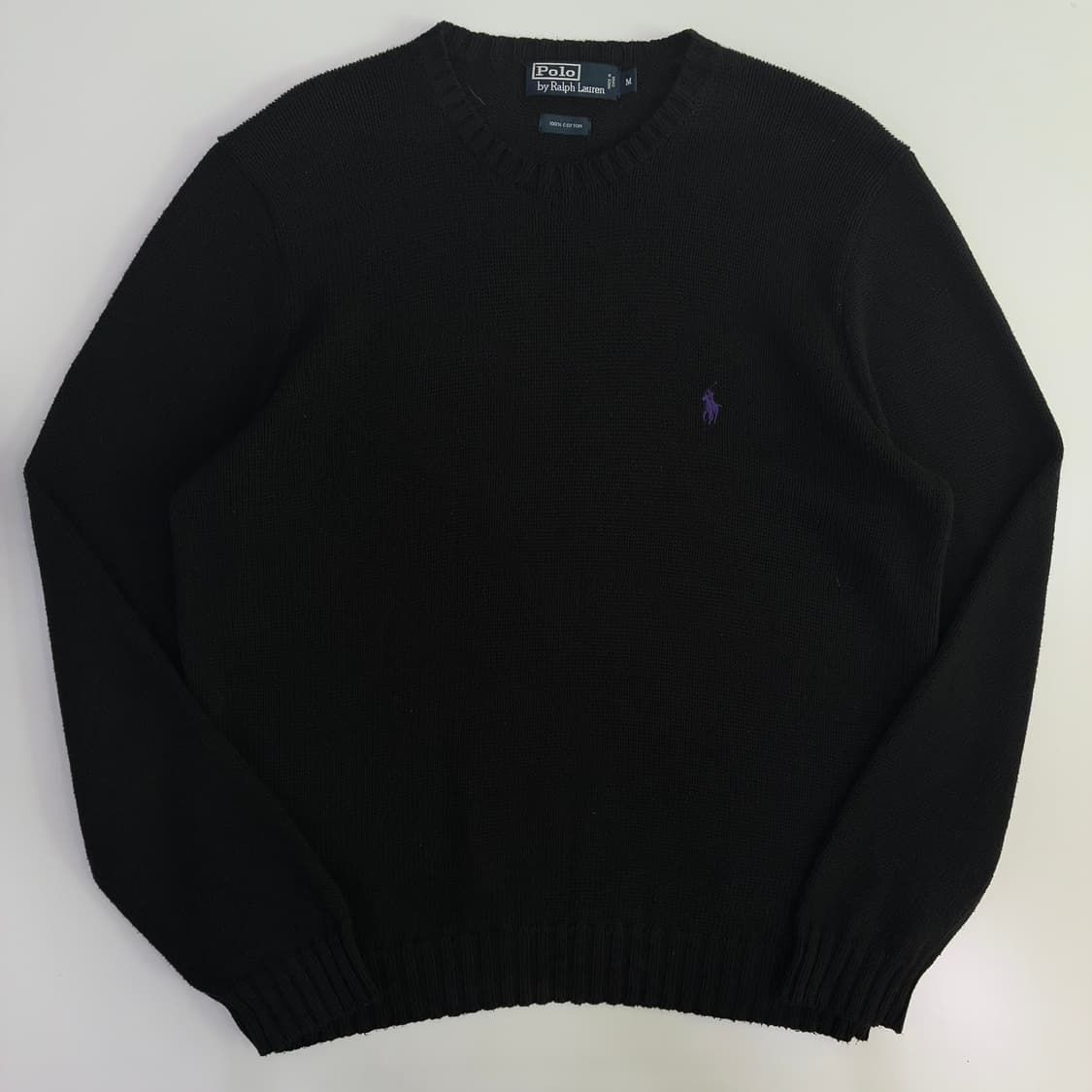 Polo 폴로 랄프로렌 블랙 퍼플 포니 라운드 니트 상품이미지1