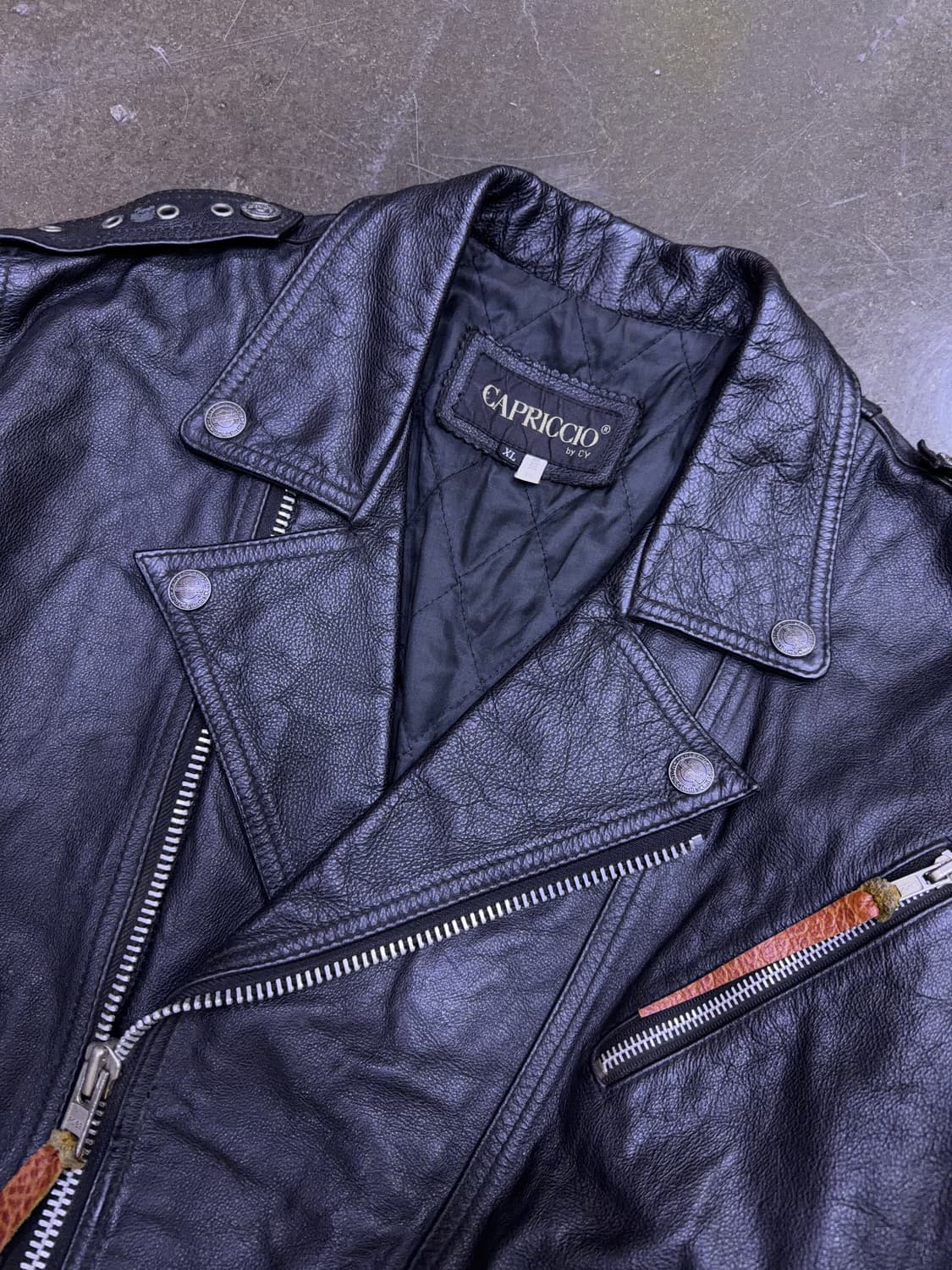카프리치오 소가죽 바이크 레더 벨티드 라이더자켓 XL 상품이미지3