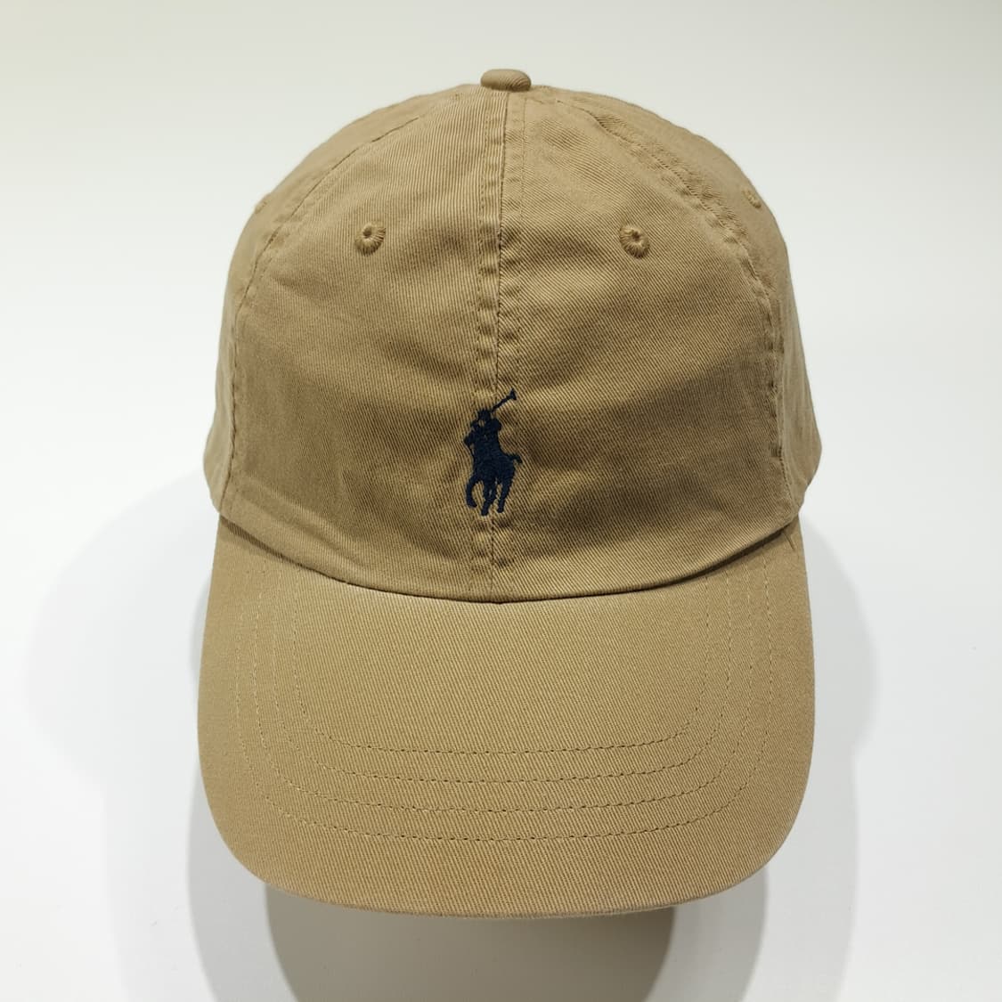 CL553 폴로 코튼 다크네이비 자수 베이지 볼캡 모자 상품이미지3