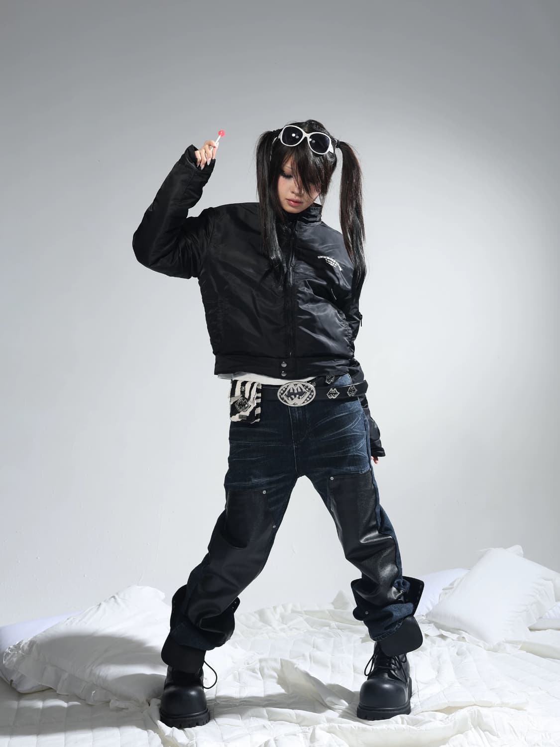 3D Panel Washed Denim Pants  상품이미지7