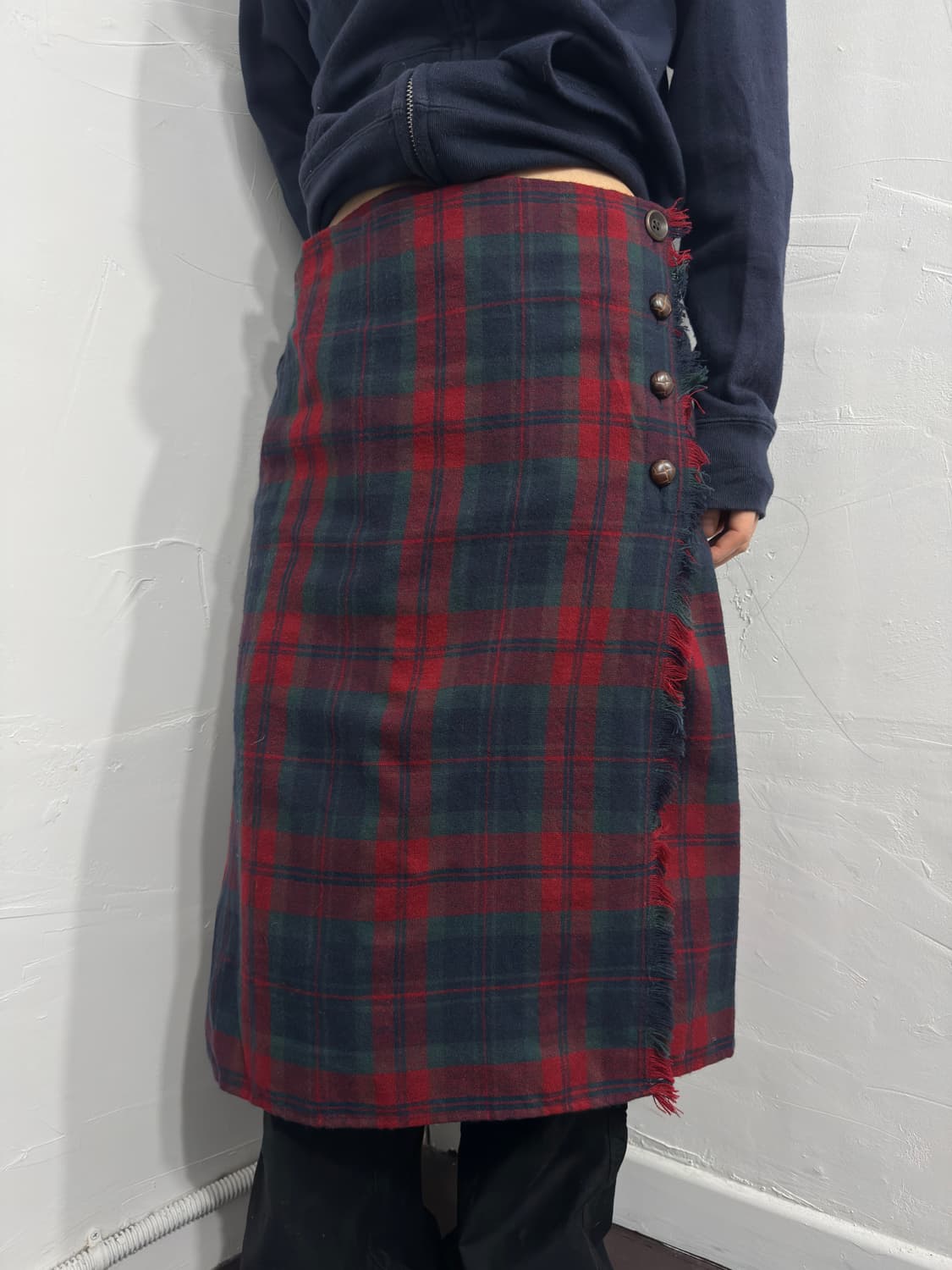 check button wool skirt 상품이미지2