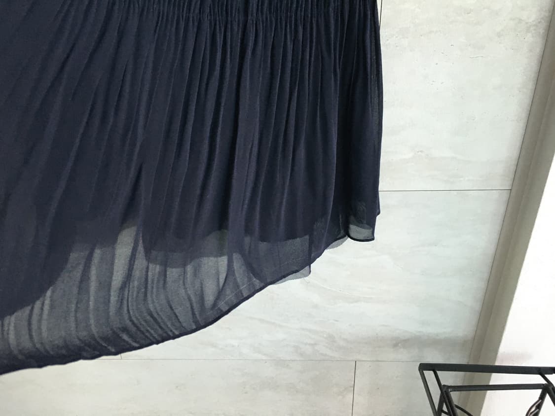 navy pleated chiffon skirt 상품이미지5