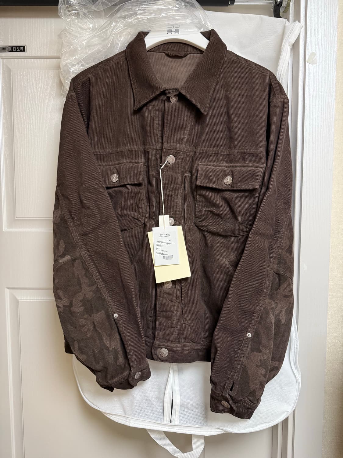 폴리테루 유즈드 트러커 자켓 코듀로이 카모 브라운 3팝니다 상품이미지1