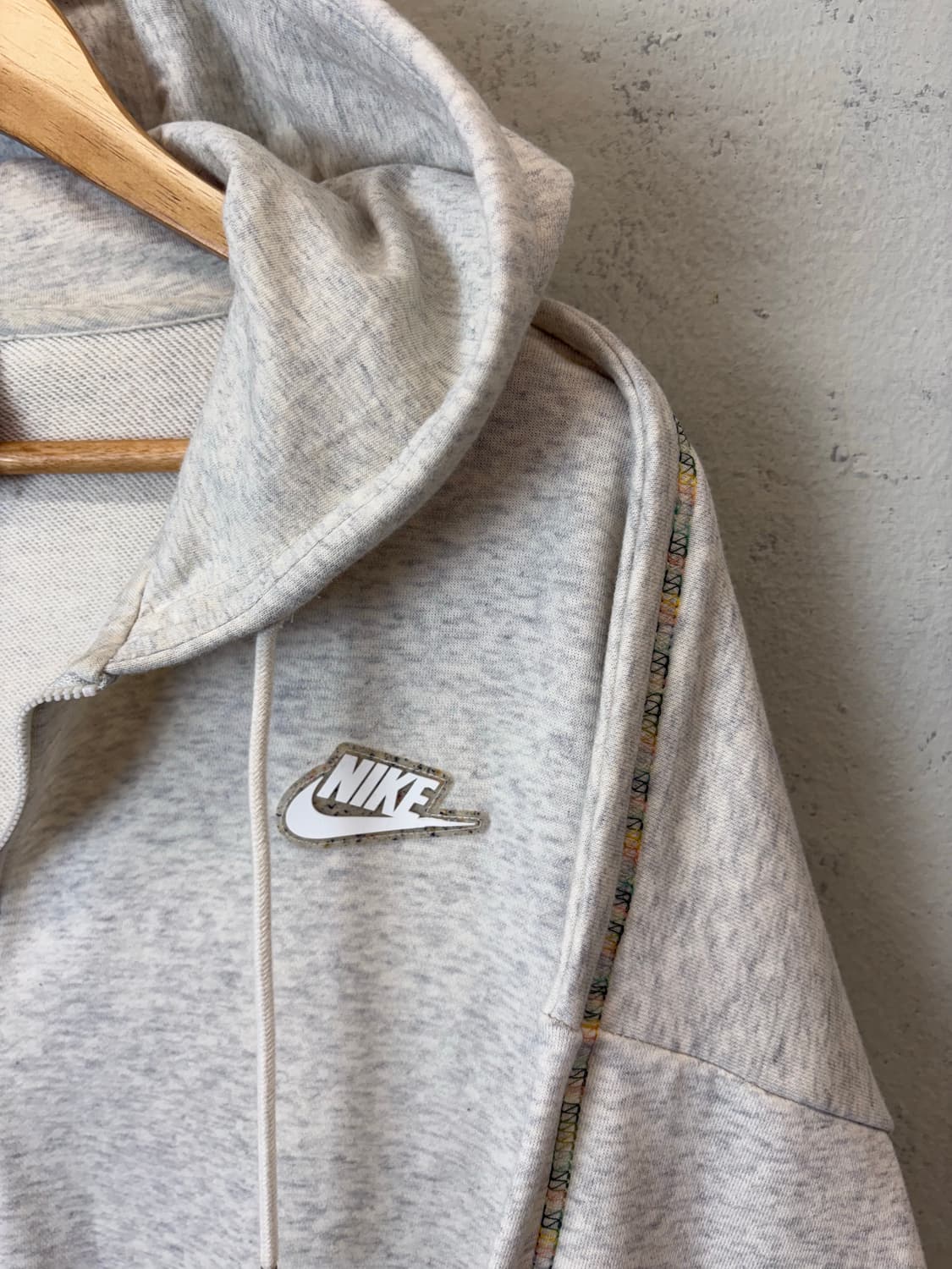 나이키 기본로고 크림 아이보리 후드집업 상품이미지4