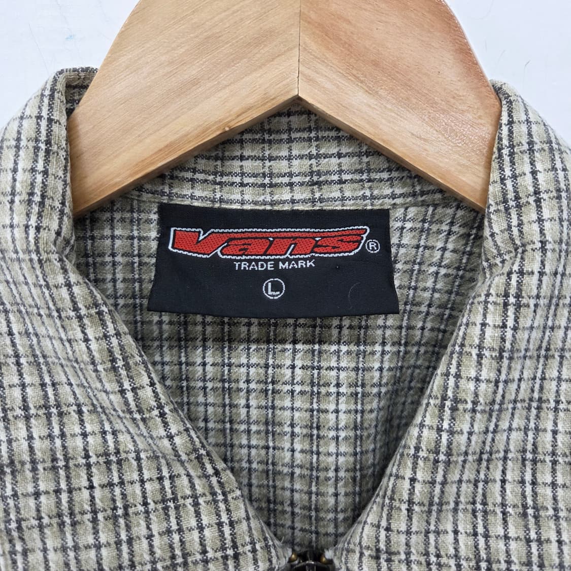 반스 체크 패턴 집업 셔츠 자켓 남L 상품이미지4