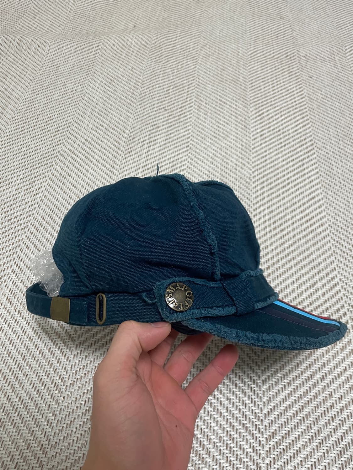 빈티지 y2k 본디지 뉴스보이 데님 캡 J03356 상품이미지3