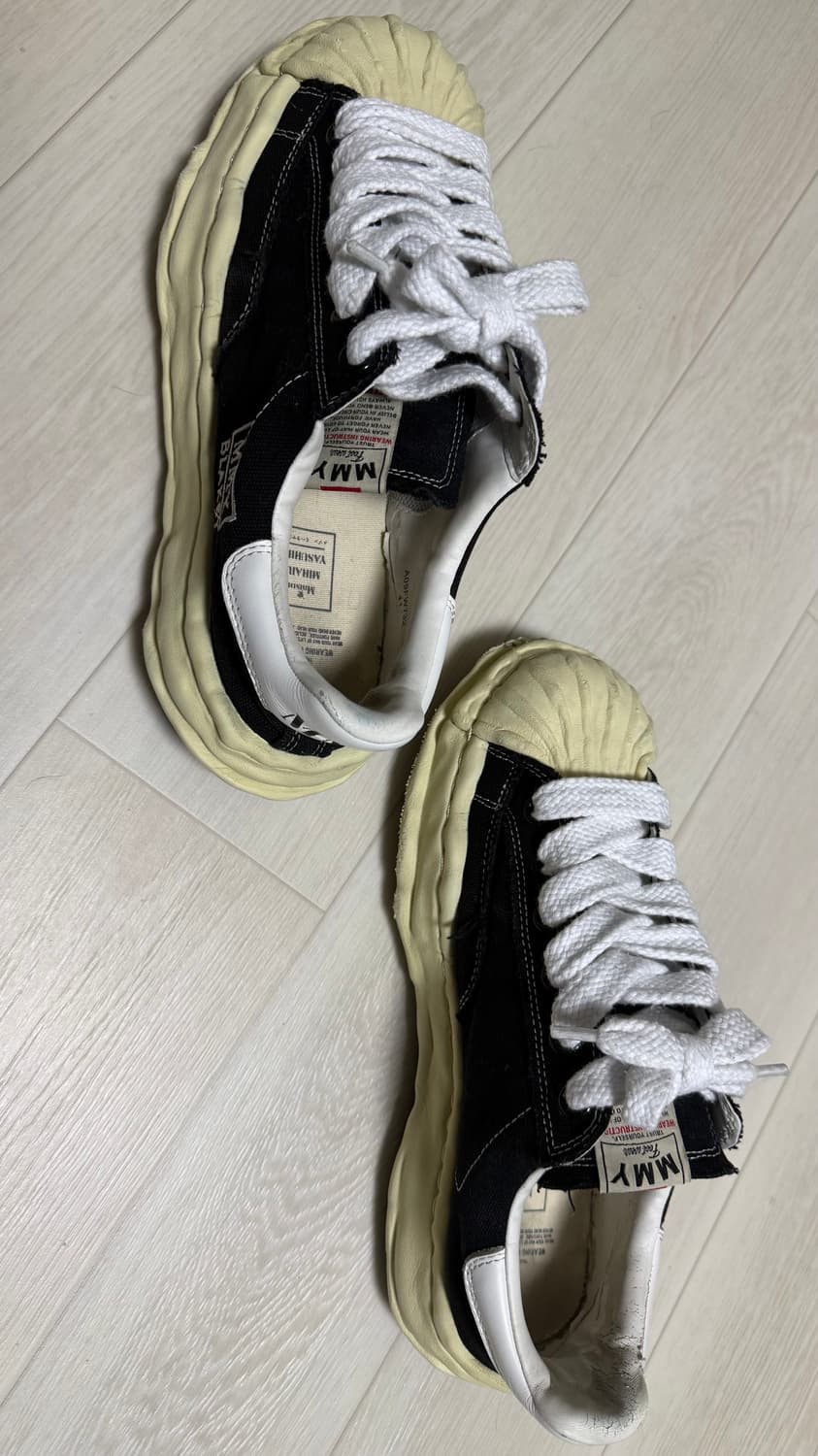 메종 미하라 야스히로 블레이키 VL OG 솔 캔버스 로우탑 스니커즈 블랙 상품이미지4