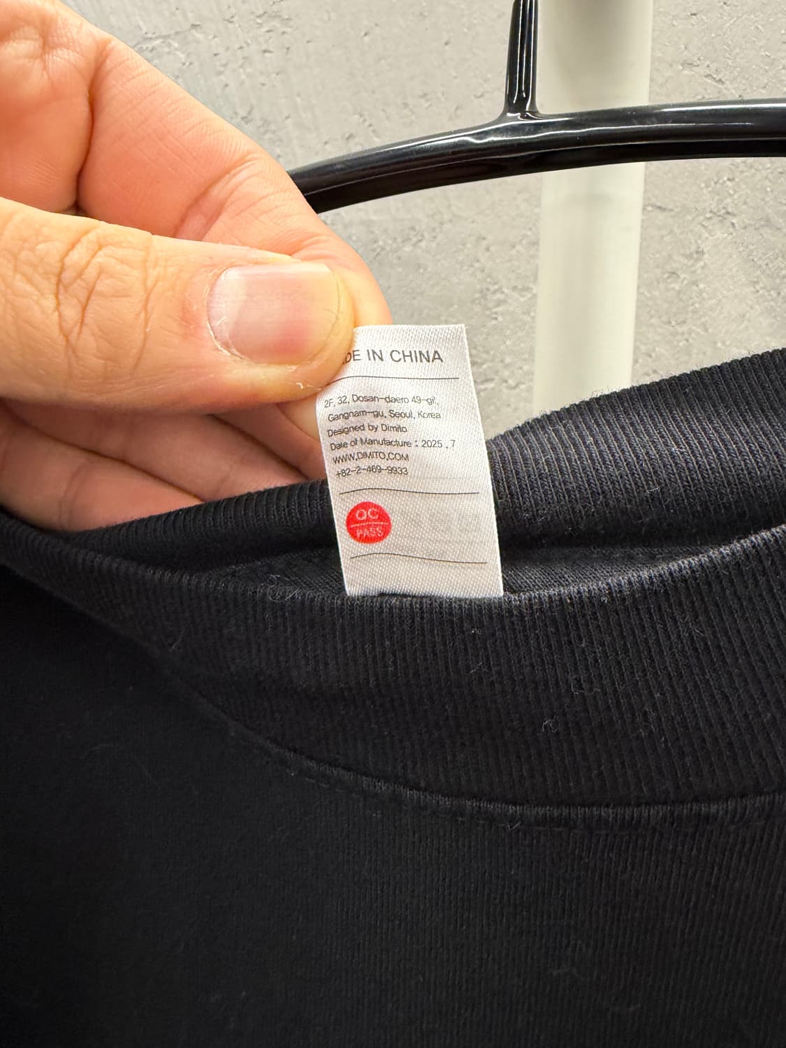 디미토 블랙 긴팔 티셔츠 L 상품이미지4