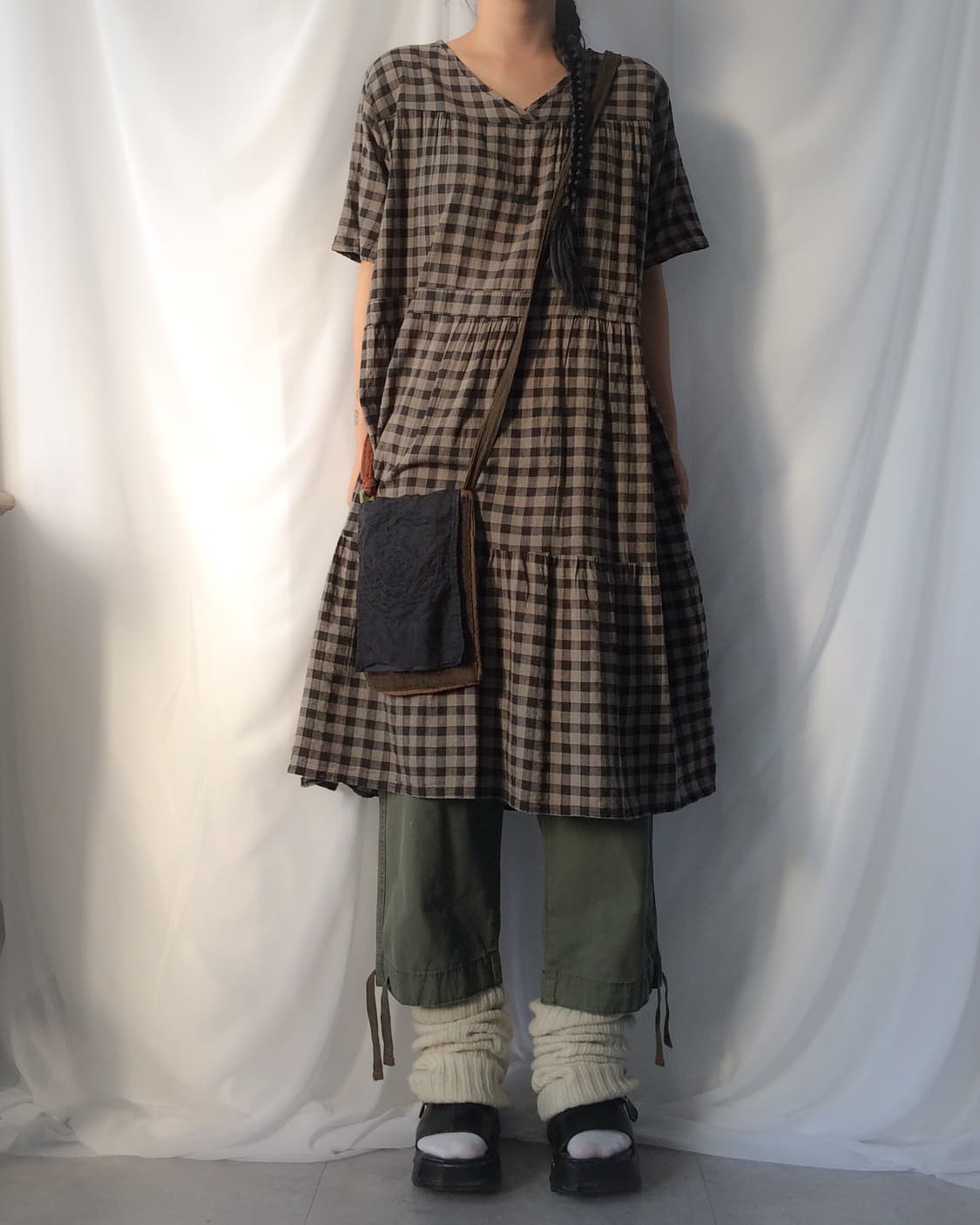 Check pattern over fit onepiece 상품이미지6