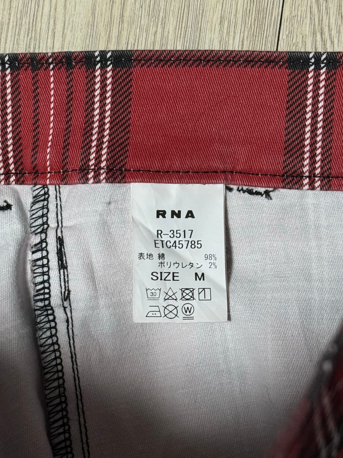 00s 일본 RNA 펑크 본디지 스키니 타탄 체크 팬츠 M사이즈 상품이미지6