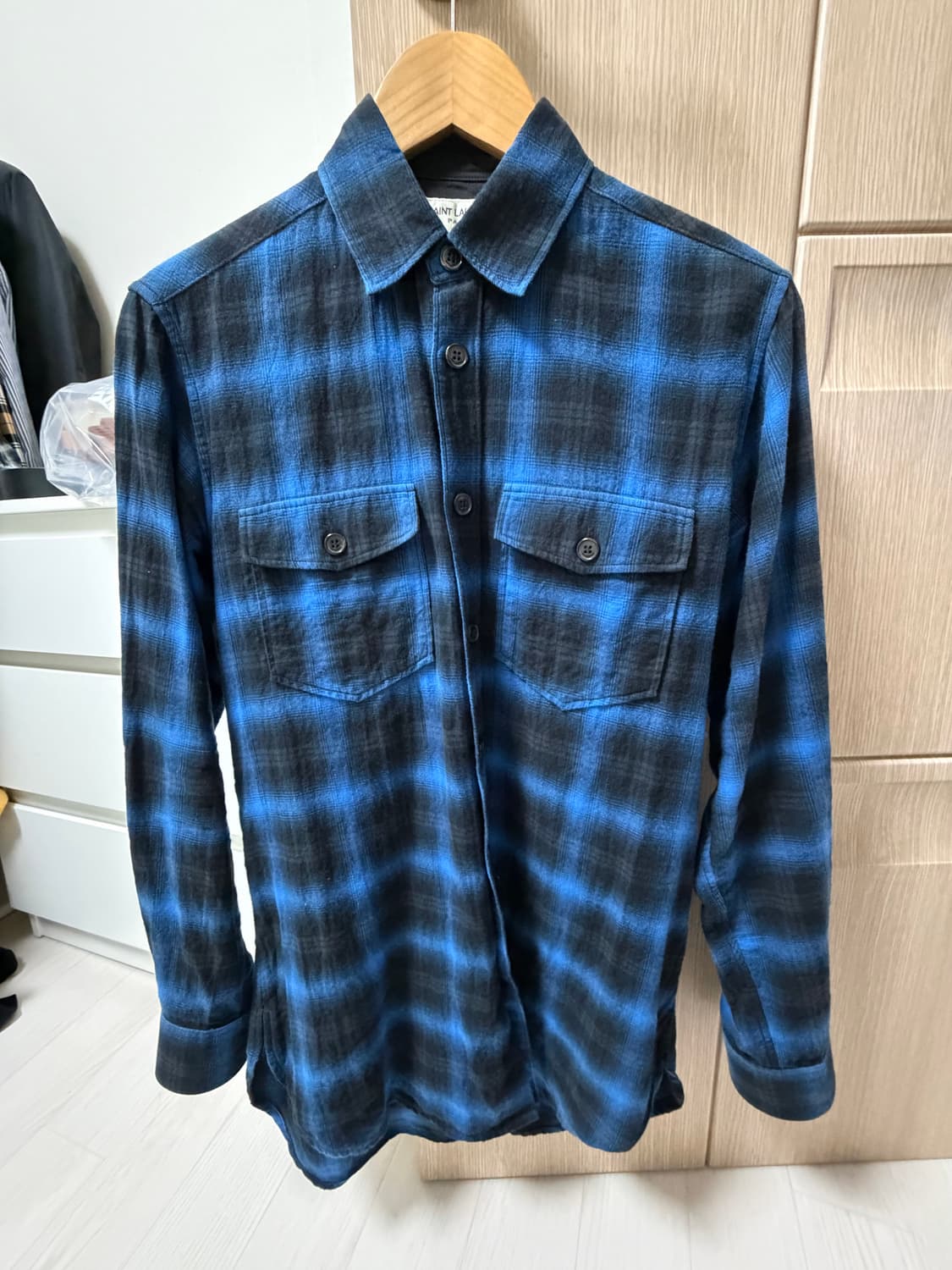 생로랑 플란넬 셔츠 XS(국내S사이즈) 상품이미지1