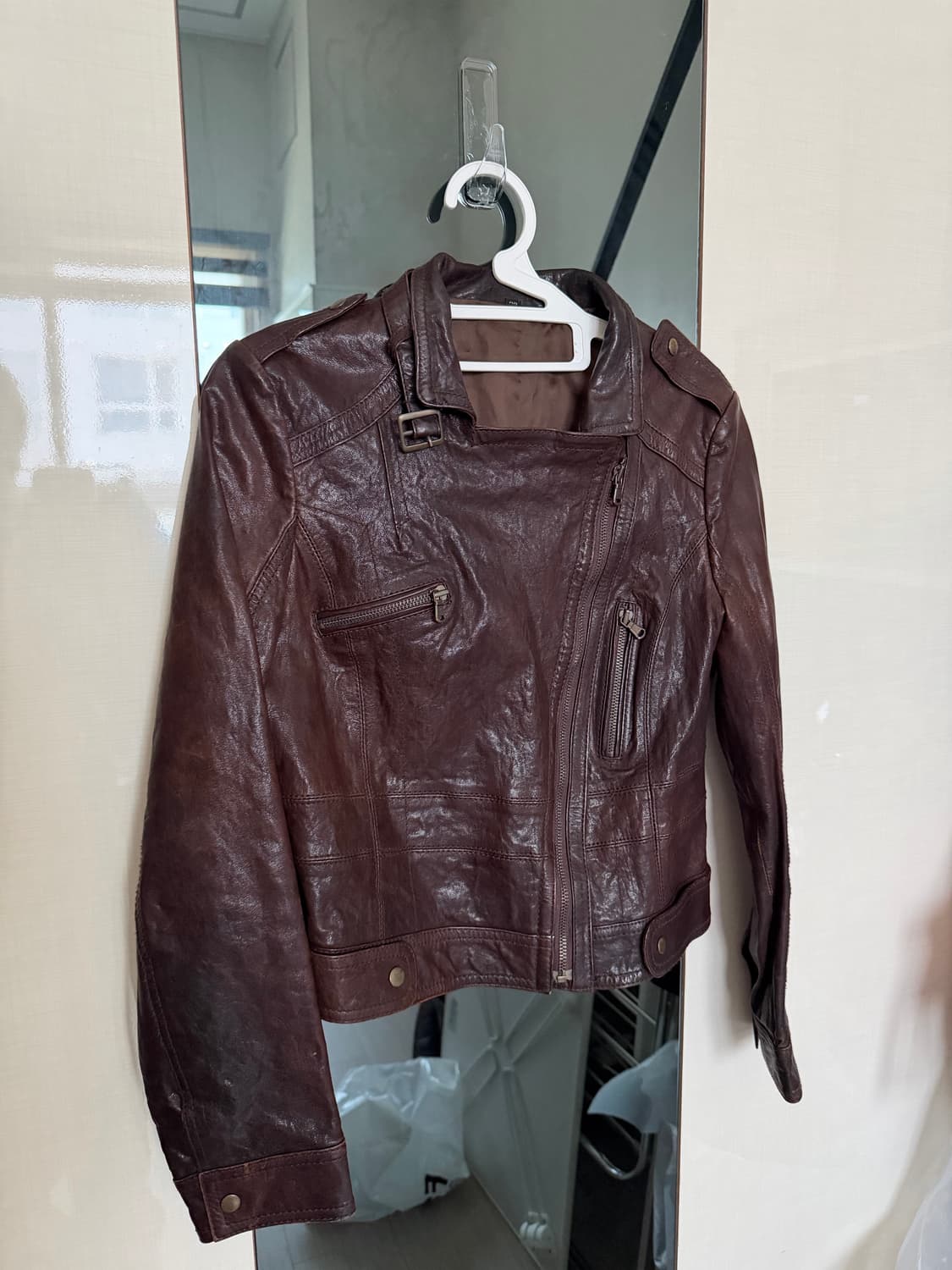 양가죽 리얼레더 갈색 레더자켓 상품이미지1