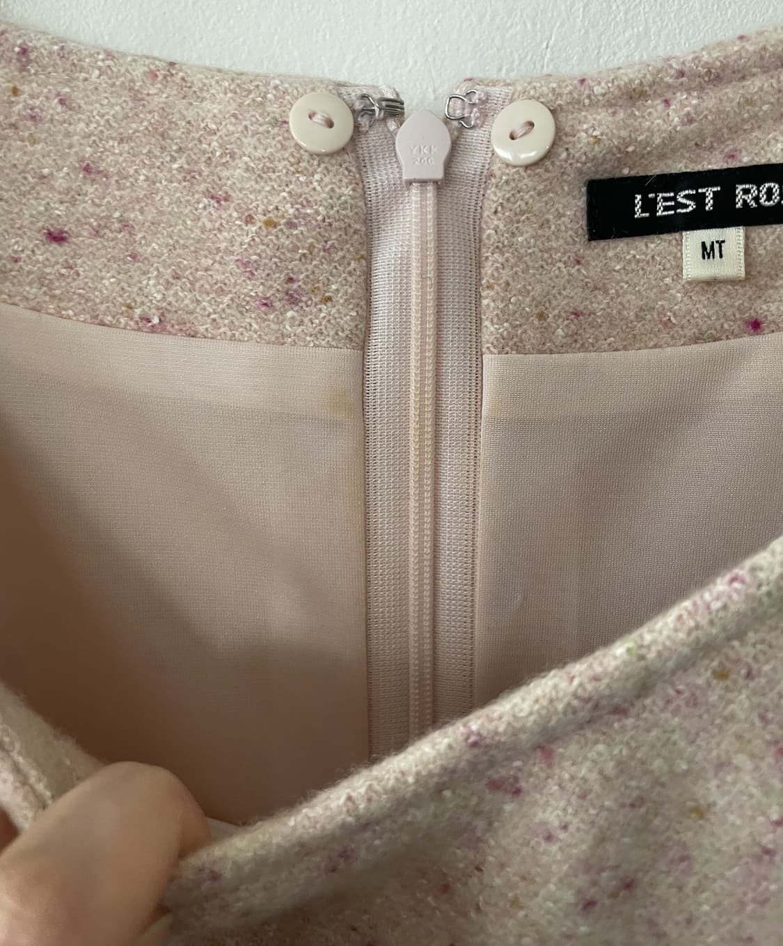 vintage ribbon rabbit fur midi dress 상품이미지5