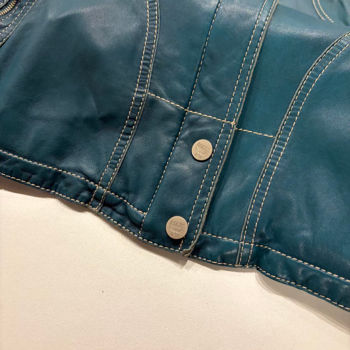 [6] MCM 엠씨엠 빈티지 레더 가죽 블루종 자켓 C961 상품이미지6
