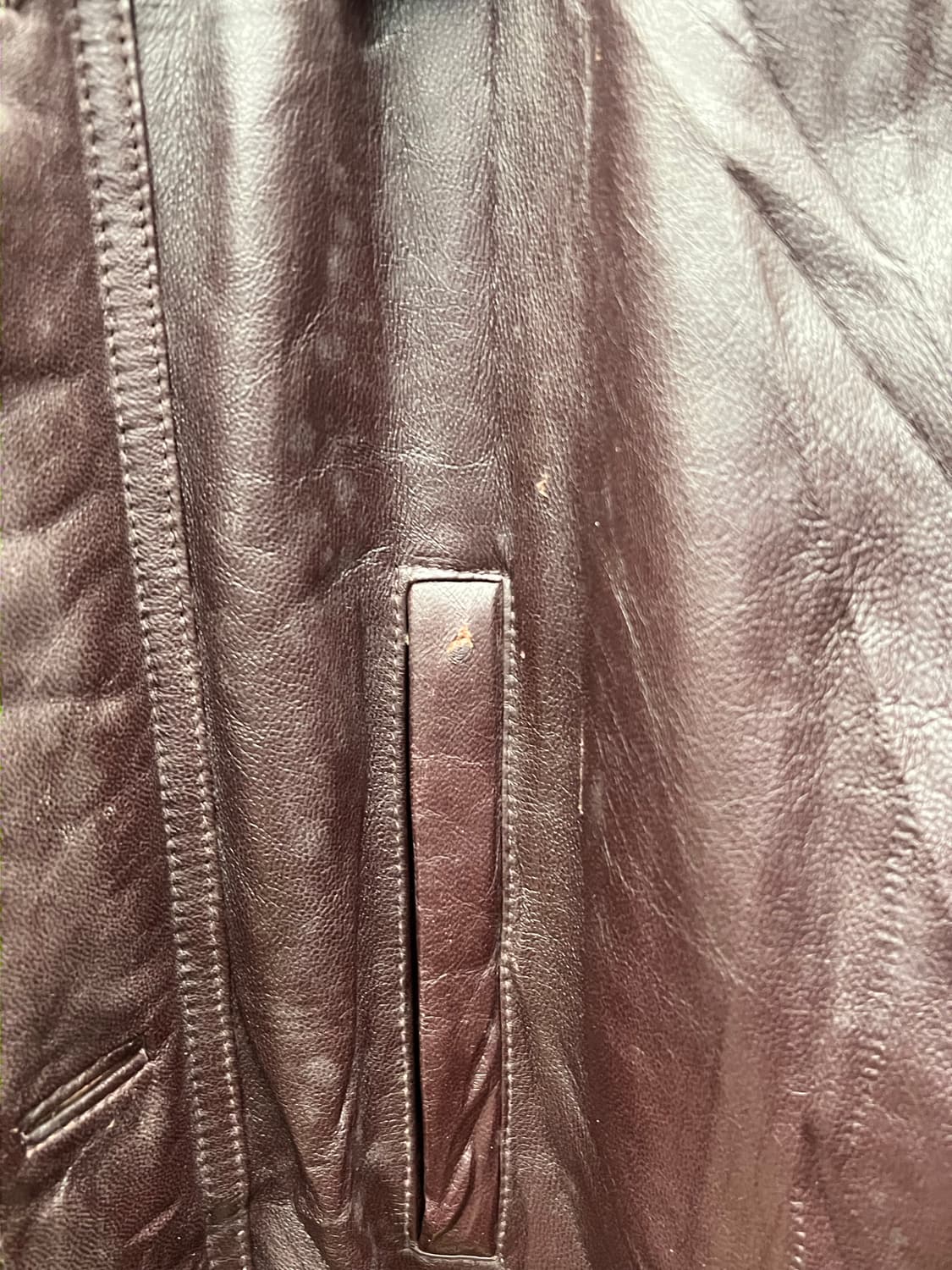 Vintage Brown Leather Half Coat 상품이미지6