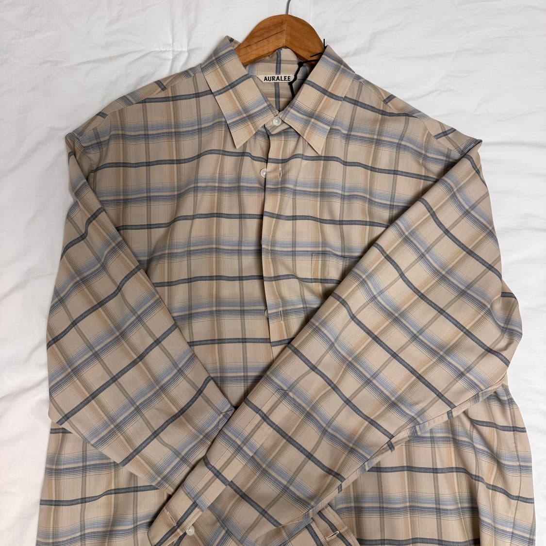 오라리 슈퍼라이트 울 체크셔츠 4사이즈 상품이미지1