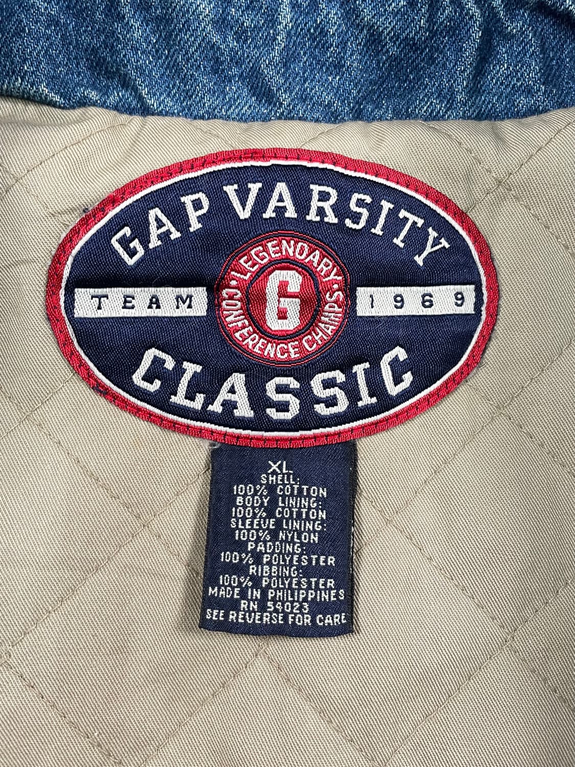 90-00s 갭 데님 바시티 자켓 상품이미지6