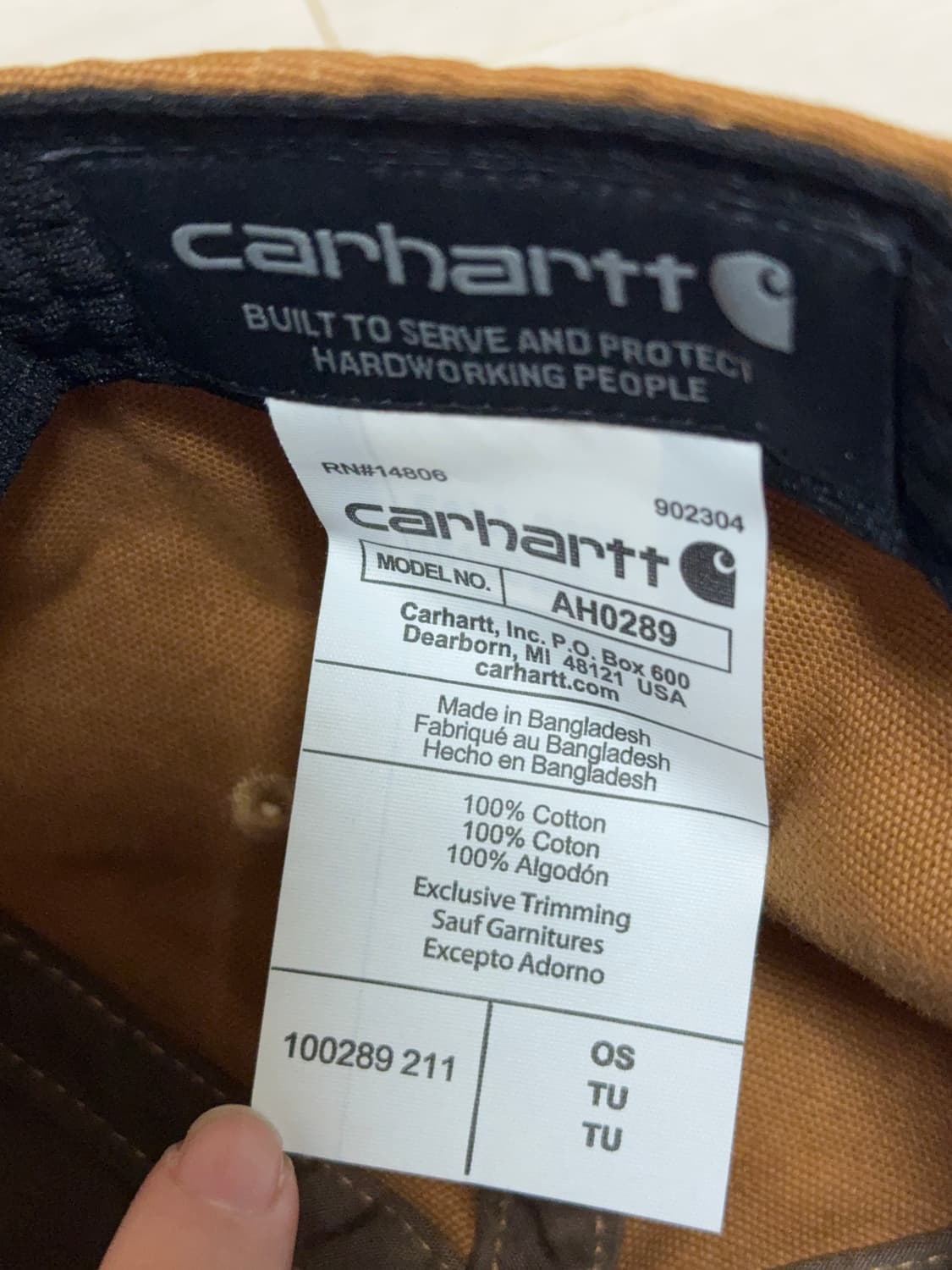 칼하트 캔버스 볼캡 해밀턴 브라운 상품이미지2