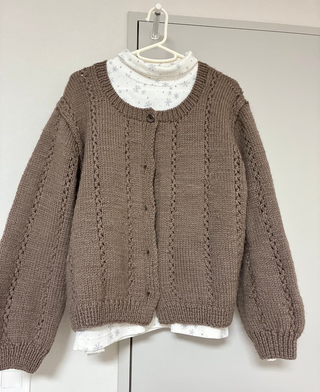 브라운 가디건 눈꽃 이너 세트  상품이미지1