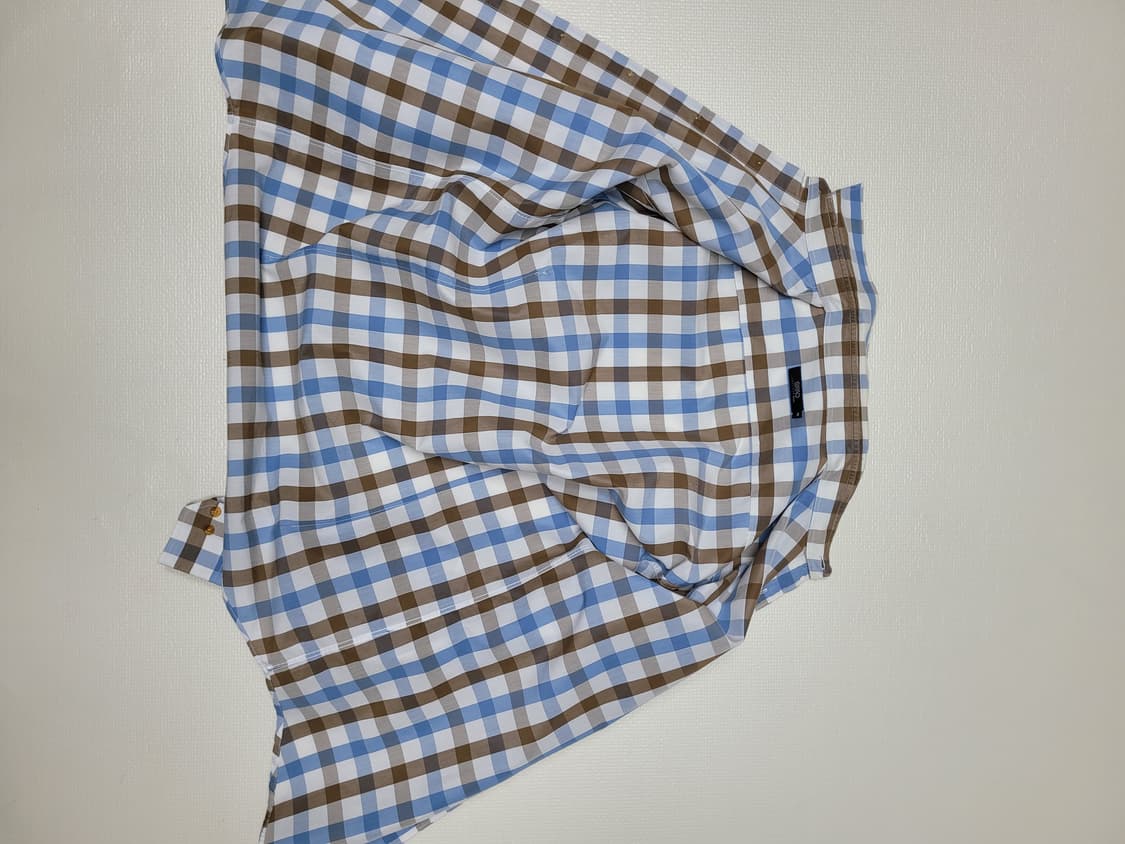 스파오 SPAO 남자 롤업 체크 셔츠 100 블루 상품이미지8