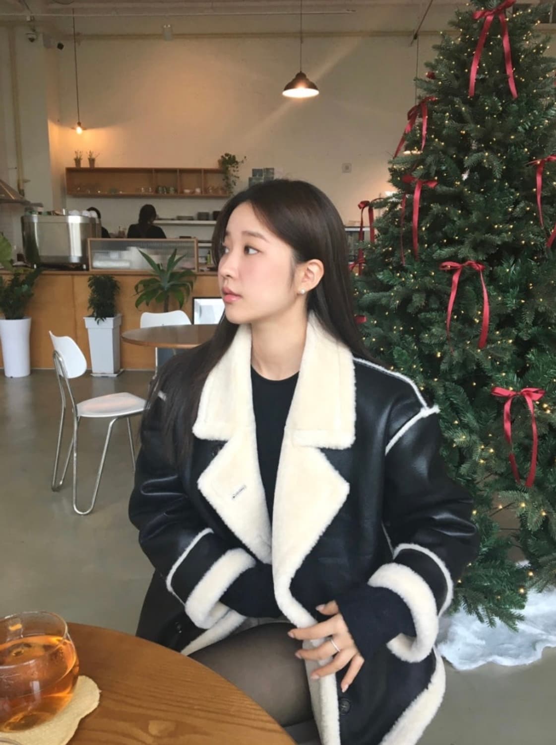 (새상품)비코튼 넬라 시어링 자켓 무스탕 상품이미지6