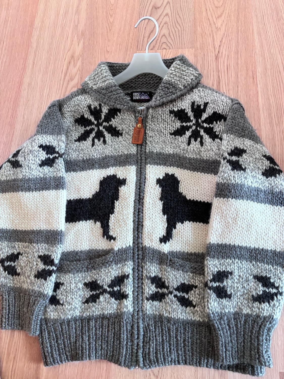 빈티지 대장템 퍼스트다운 리트리버 눈꽃 코위찬 집업 상품이미지1