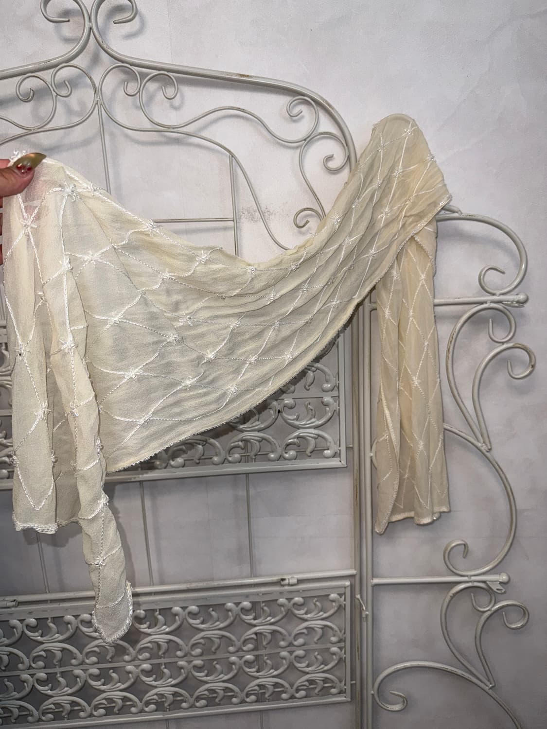 Laura Ashley ivory floral silk scarf 상품이미지3