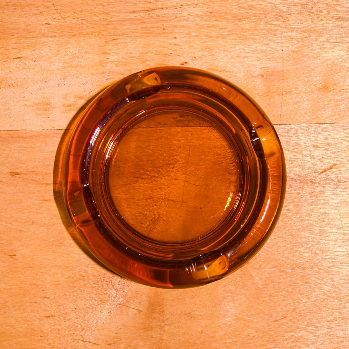 60s Vintage Round Amber Glass Ashtray 상품이미지3