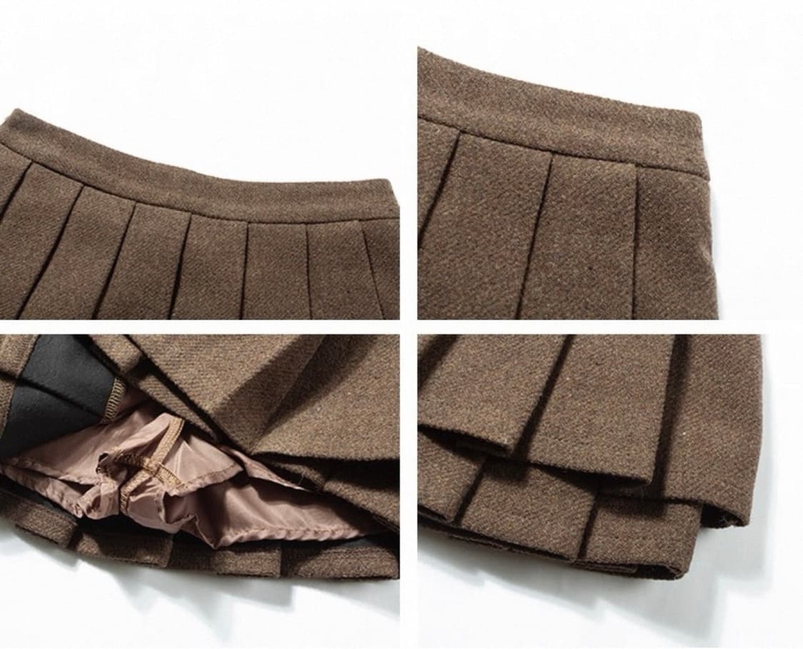 DULA 브라운 울 더블플리츠 스커트 상품이미지9