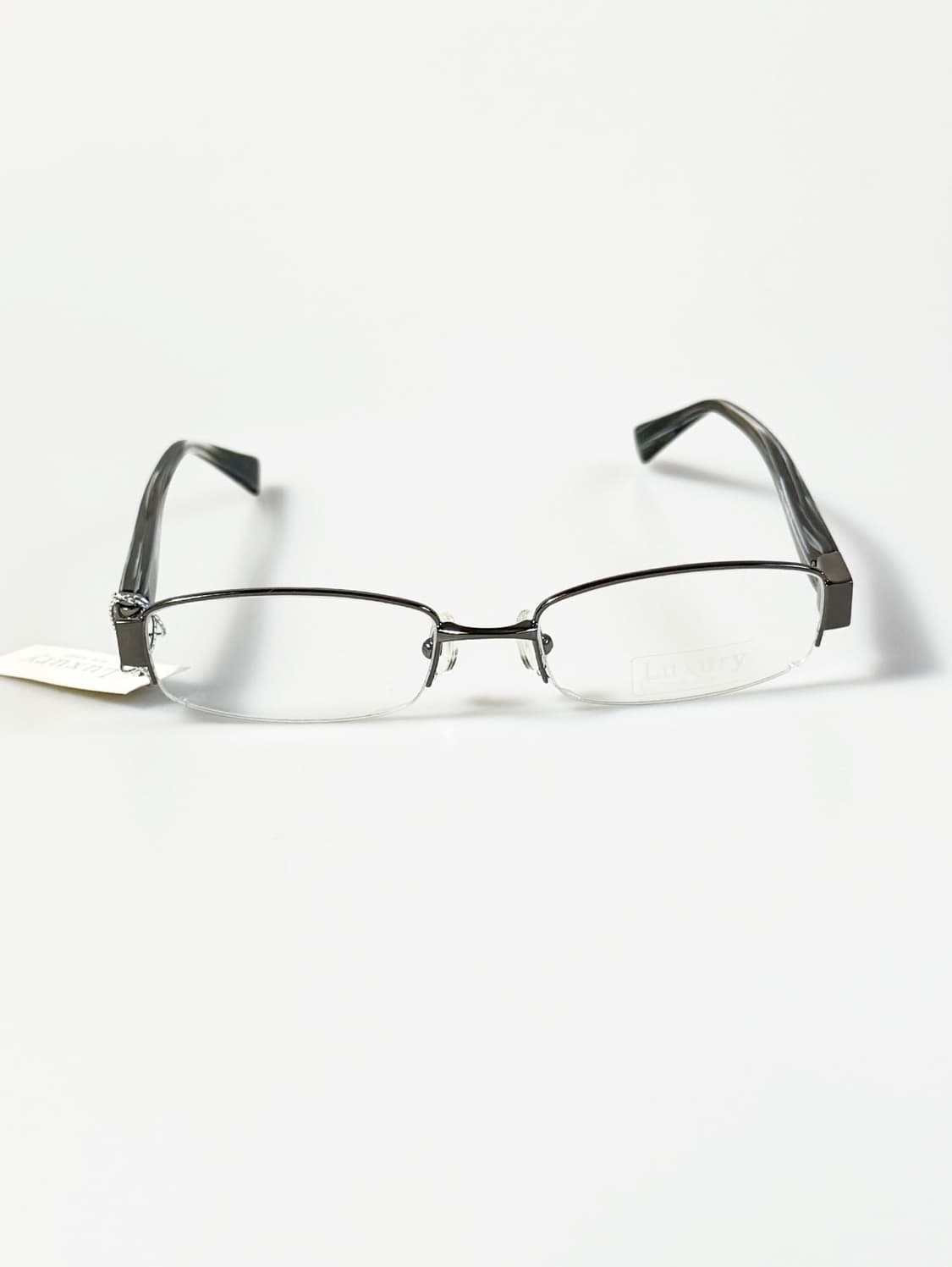 LUXURY OCCHIALI 반무테 스퀘어 메탈 빈티지 안경 상품이미지1