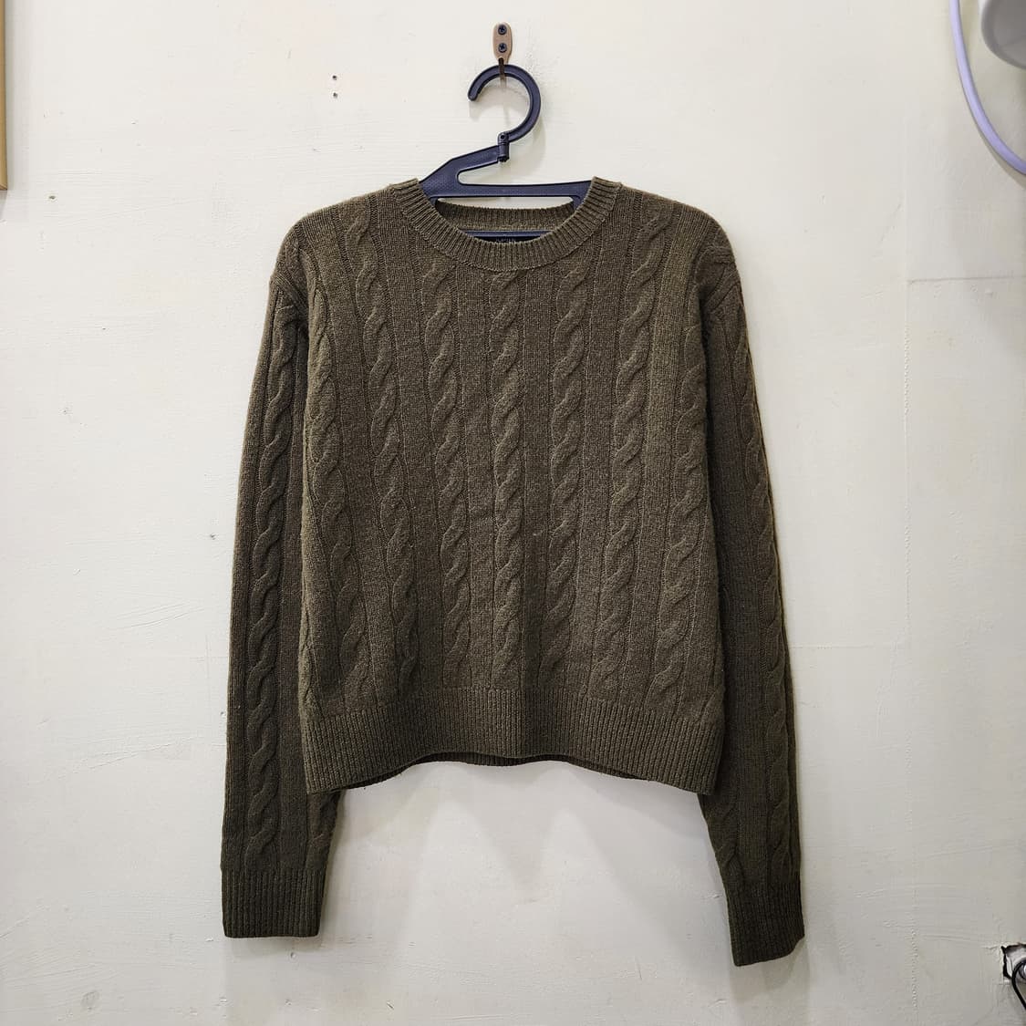 [S] TOPTEN 울 케이블 니트 (카키 브라운) 상품이미지1