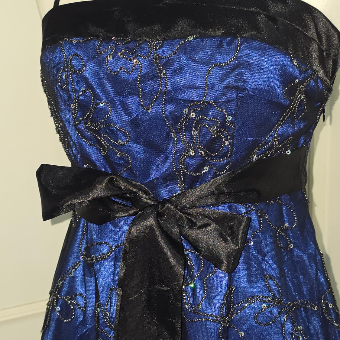 일본빈티지)파티걸 오네갸루st 보헤미안서브컬쳐 댄스연말핀터깔 블루드레스 상품이미지2