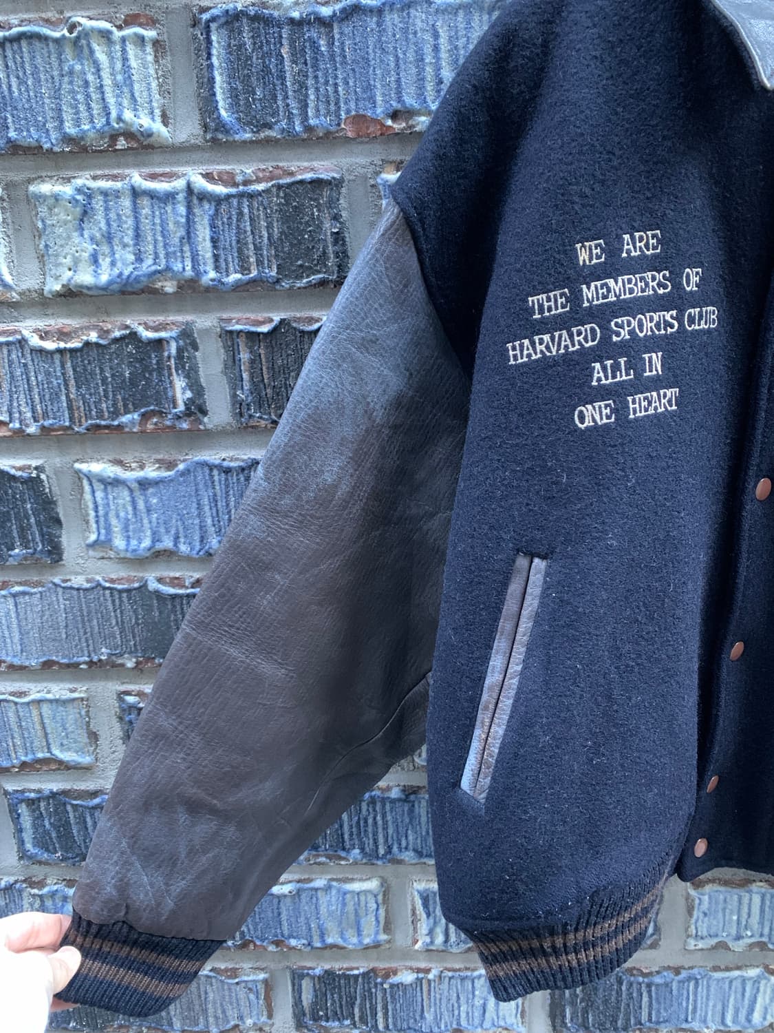 70s 하버드대학교 울레더 바시티자켓 상품이미지2