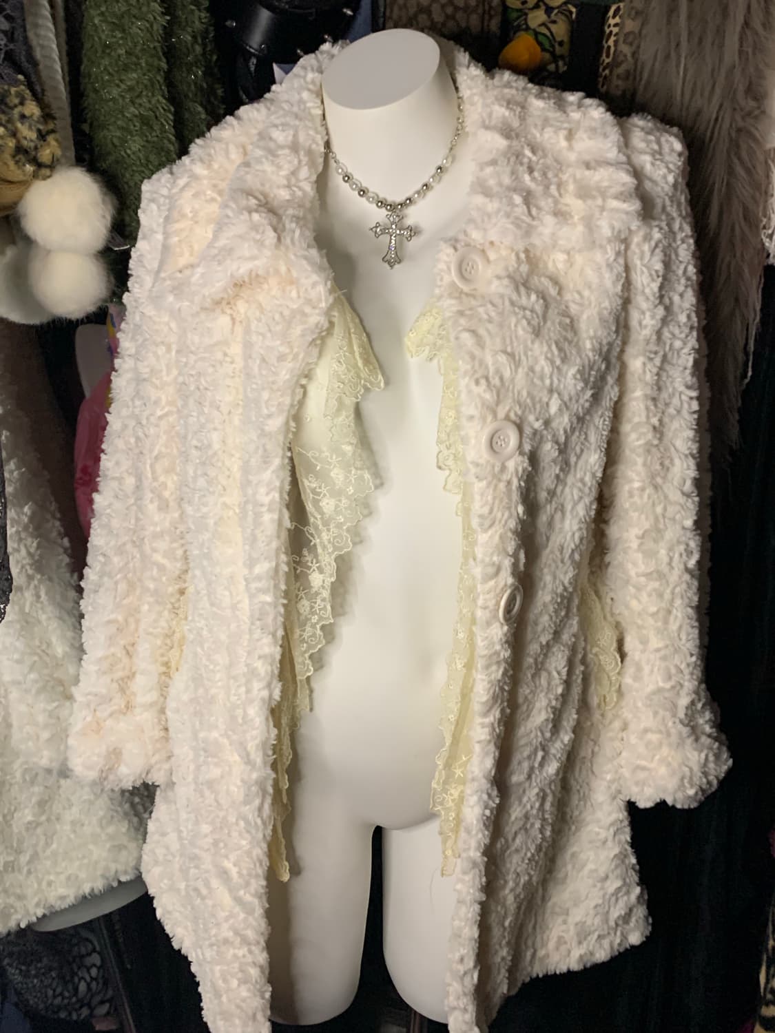 히메갸루 로걀 레이스  퍼코트 가디건 상품이미지1