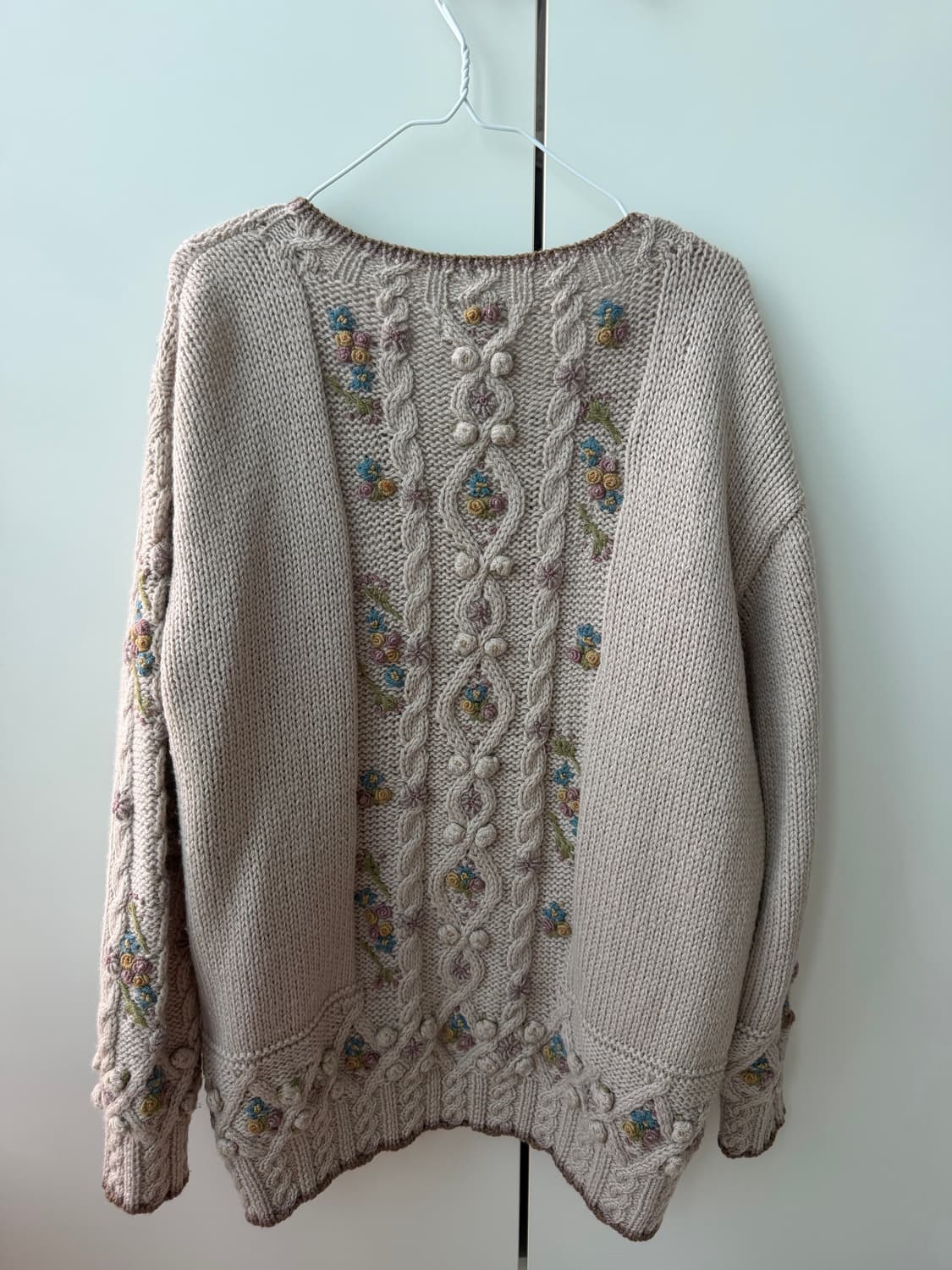 일본 빈티지 모리걸 꽃 플라워 자수 가디건 상품이미지3