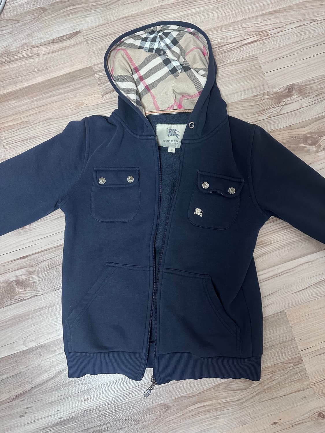 버버리 남색 후드집업 M사이즈 상품이미지1