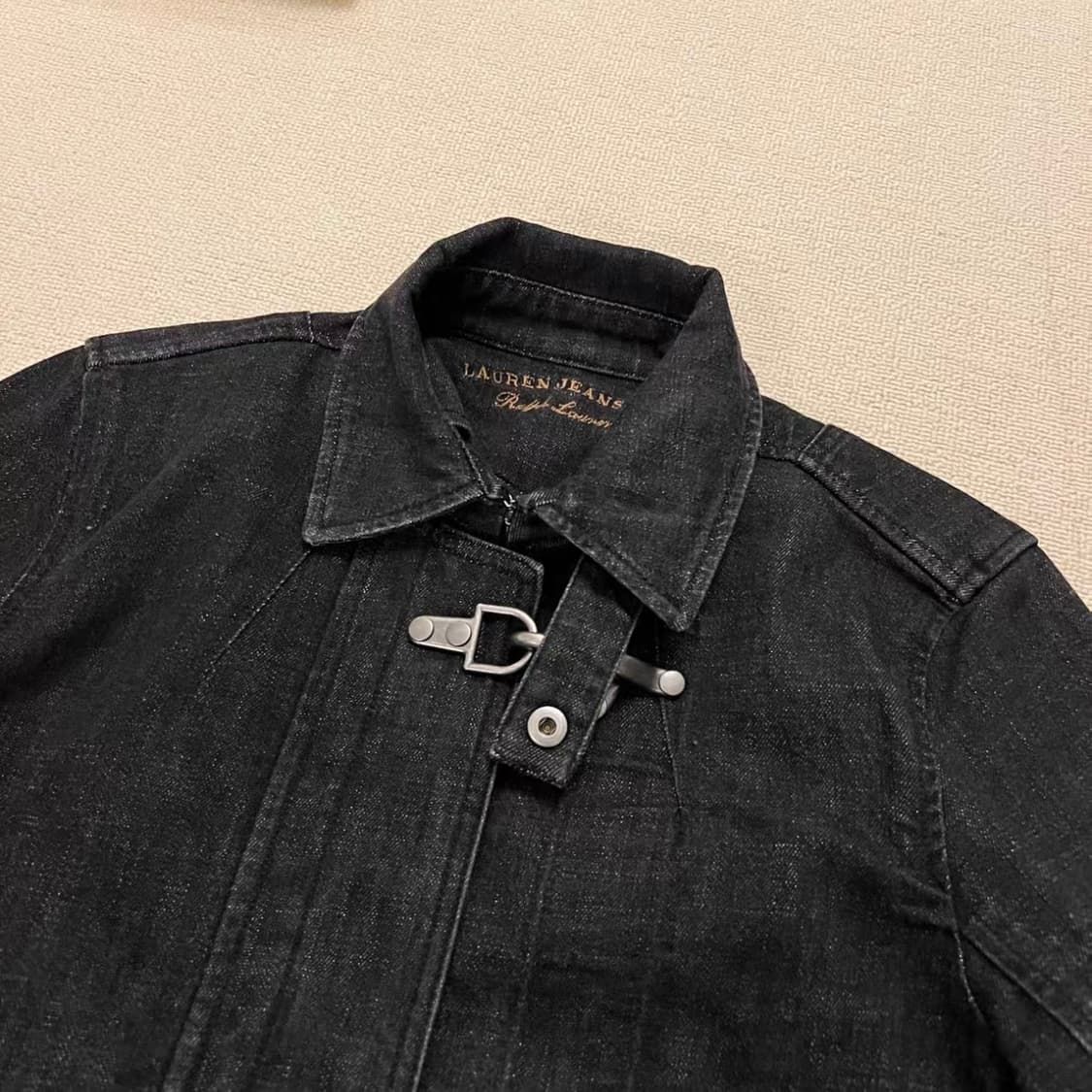 Ralph Lauren] 빈티지 랍스터 버클(파이어맨) 데님 라이더 자켓 상품이미지4