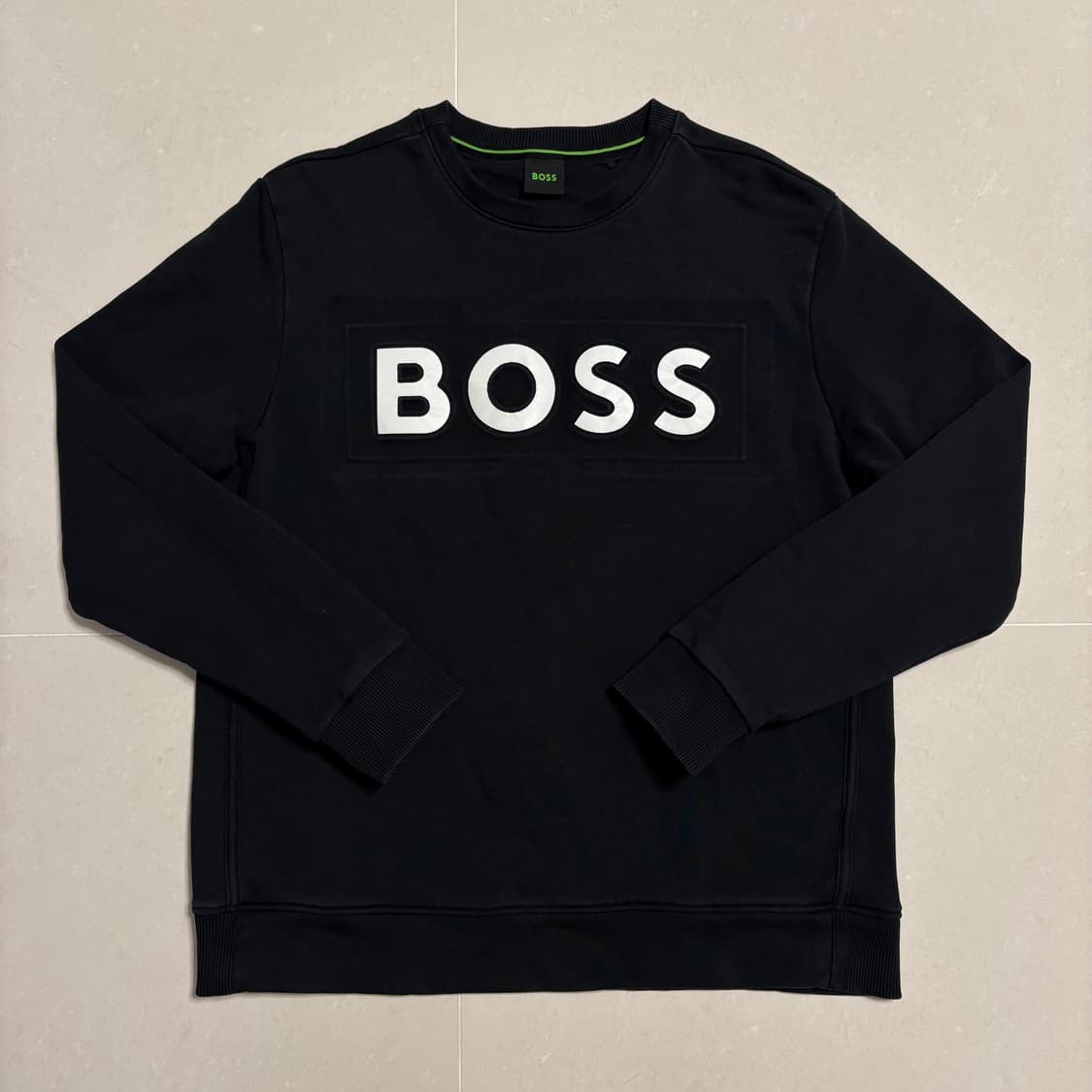 정품 휴고 보스 BOSS 빅로고 블랙 맨투맨 티셔츠 상품이미지2