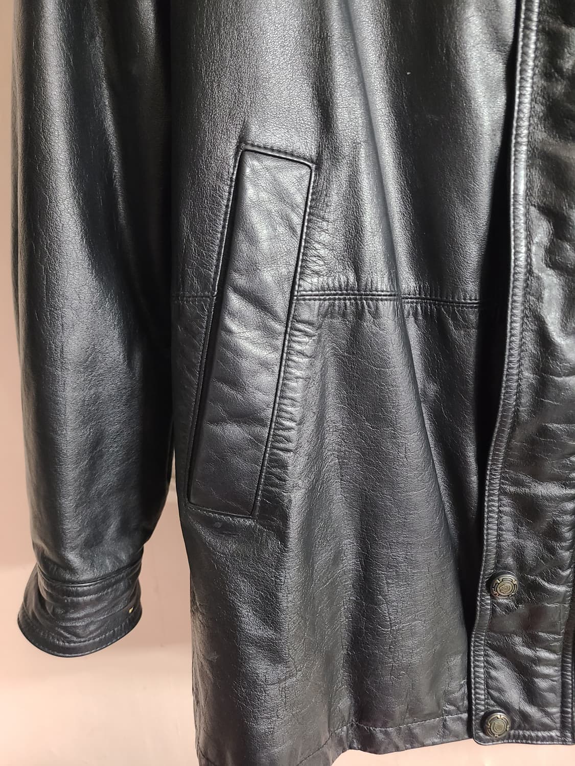 TACOMA 블랙 소가죽 자켓 XL 상품이미지5