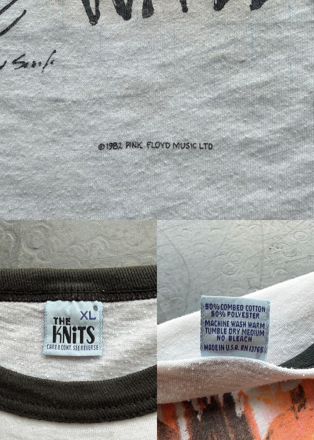핑크 플로이드 1982‘s 7부 래글런 빈티지 티셔츠 상품이미지6