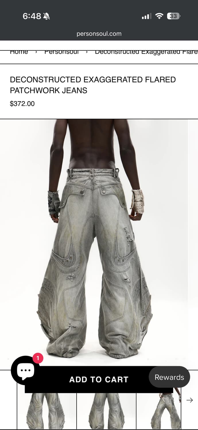 퍼슨소울 디컨스트럭티드 플레어 데님 팬츠 상품이미지2