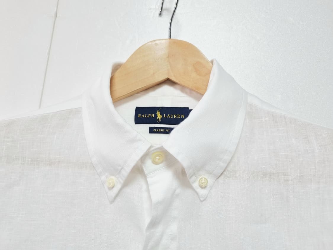 남성 폴로 랄프로렌 린넨 마 화이트 흰색 긴팔 남방 셔츠 상품이미지6