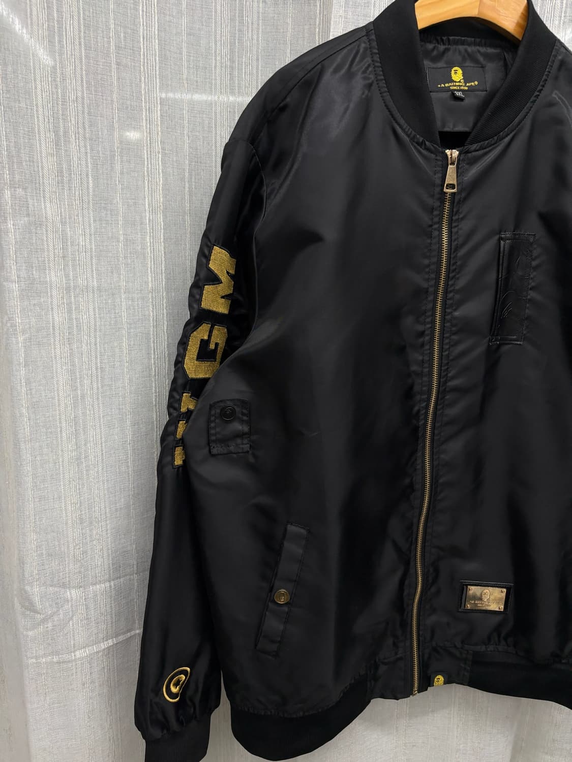 BAPE 베이프 블랙라벨 스타장 MA-1 자켓 Size: 3XL 상품이미지3