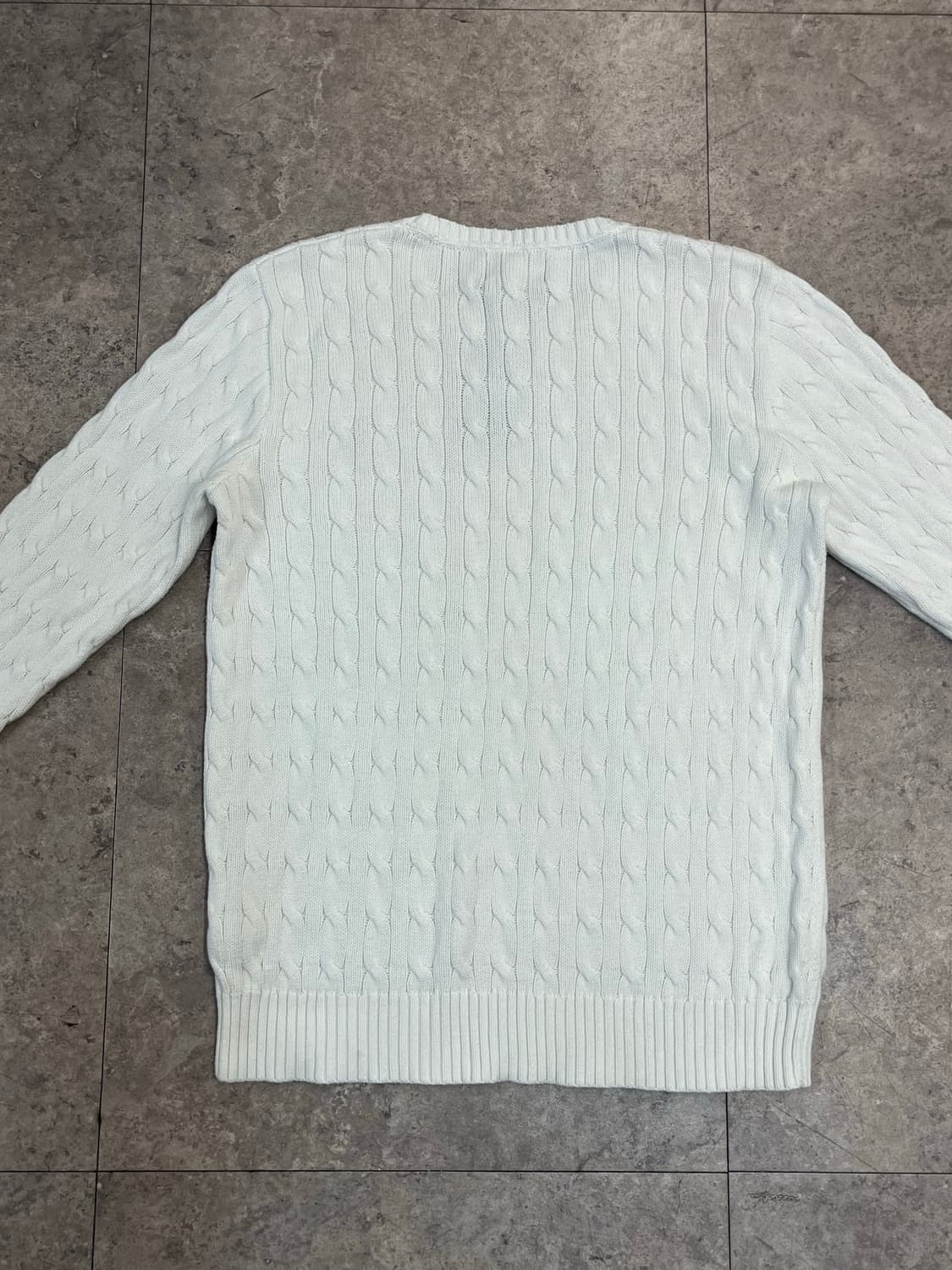 폴로 랄프로렌 꽈배기 니트 화이트 XL #csz3771 상품이미지7