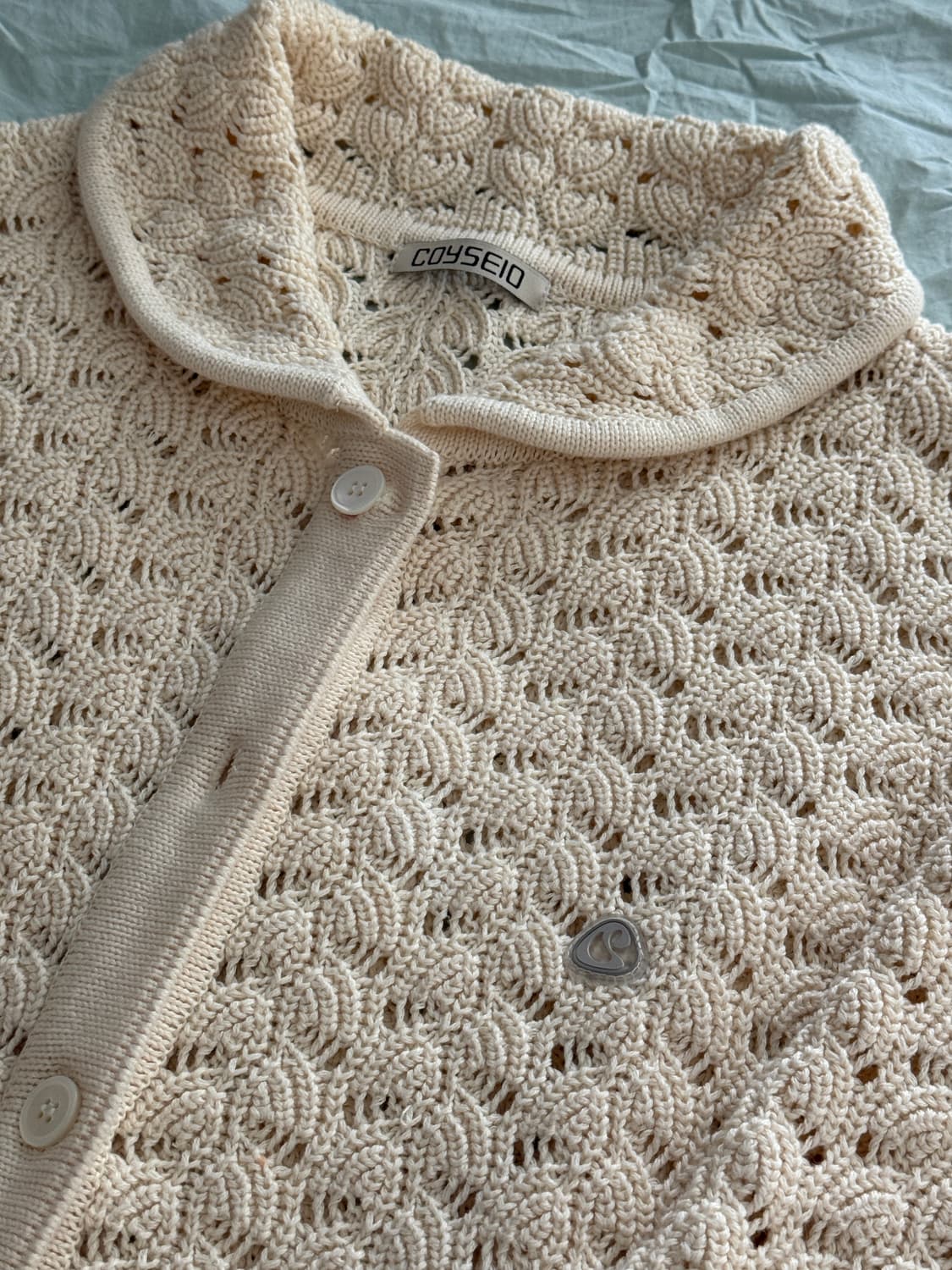 코이세이오 웨이브 니트 카디건 아이보리 상품이미지3