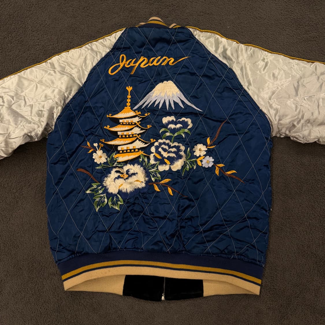 Jpn 일본 빈티지 리버시블 벨벳 자수 스카잔 자켓 상품이미지5