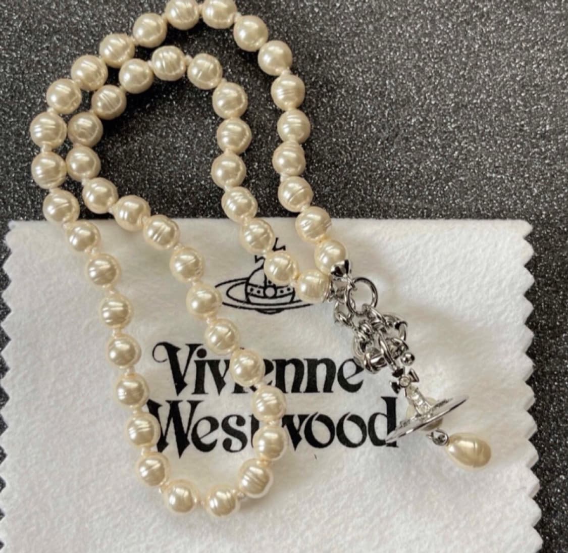 비비안웨스트우드 아카이브 진주 펄 레인드랍 orb 초커 목걸이 상품이미지1